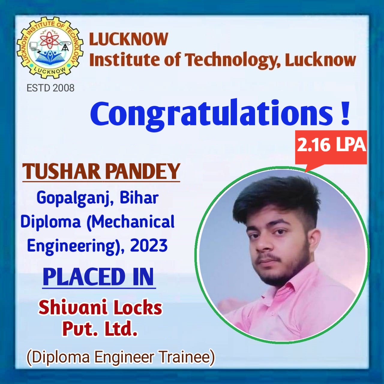 TUSHAR PANDEY – Lucknow Institute of Technology